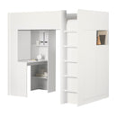 Lit mezzanine avec bureau simple 39" Logik - Blanc solide
