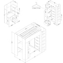 Lit mezzanine avec bureau simple 39" Logik - Blanc solide