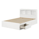 Mates Bed and Bookcase Headboard Set Double 54'' Step One Pure White 