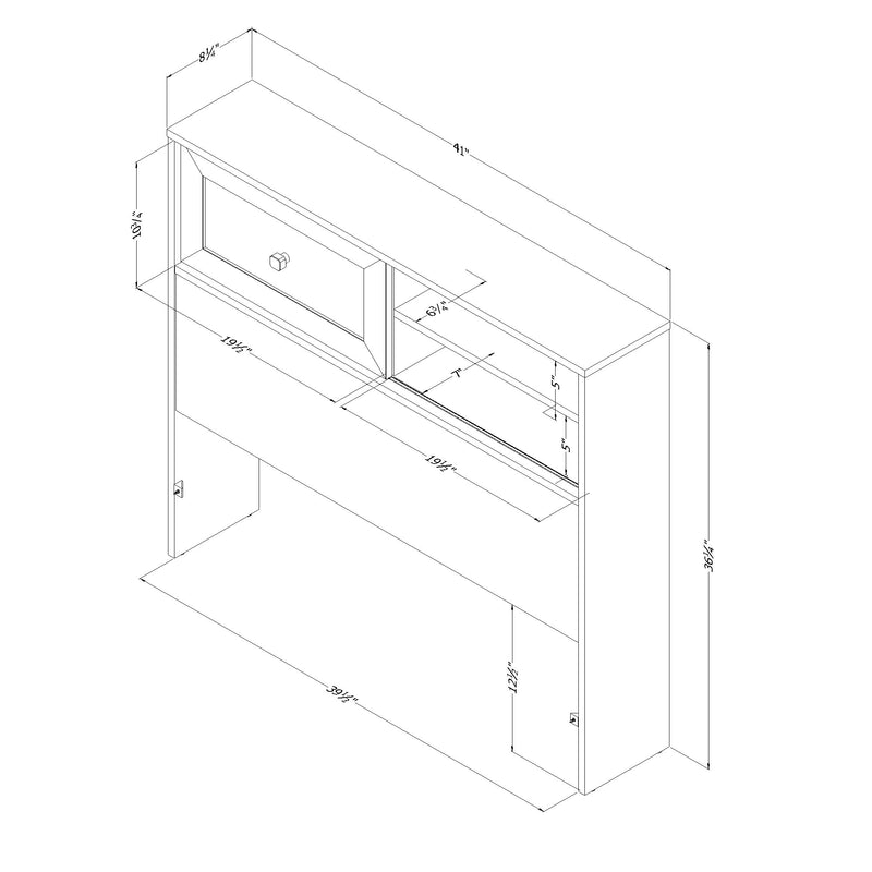 Tête de lit simple 39" Hazen - Pin blanc