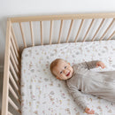 Printed Cotton Crib Fitted Sheet – Bears in use
