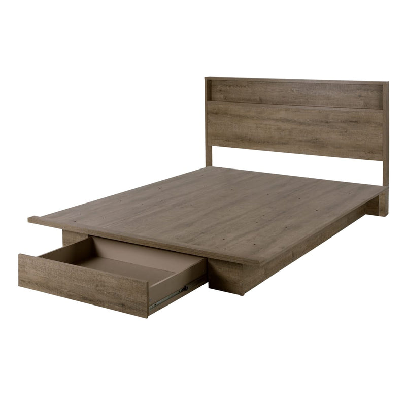 Ensemble lit plateforme et tête de lit double/queen 54"/60" Holland - Chêne vieilli