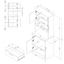 Garde-manger avec espace pour micro-ondes Myro - Noyer naturel et Blanc