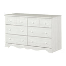 Bureau double 6 tiroirs Summer Breeze -Pin blanc