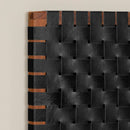 Tête de lit en cuir tressé queen 60" Balka - Noir mat