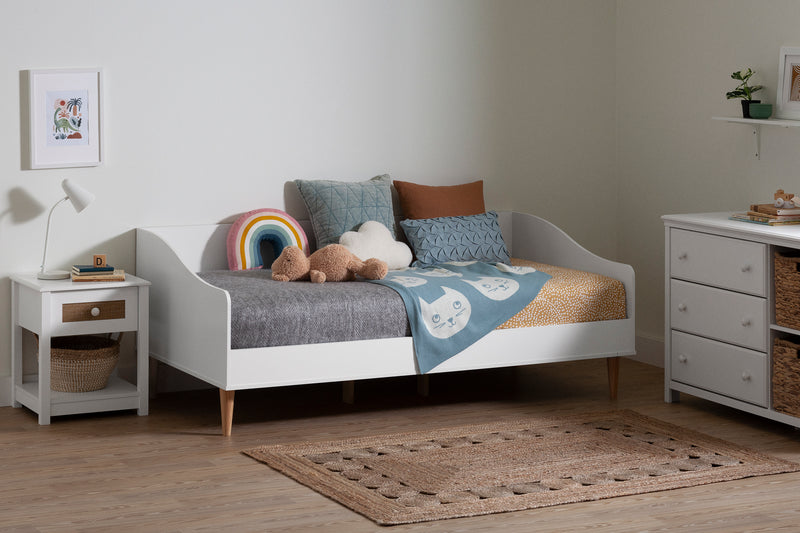 Lit de jour simple 39" Cotton Candy - Blanc solide