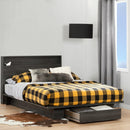 Ensemble lit plateforme et tête de lit double/queen 54"/60" Holland - Chêne girs