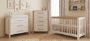 Commode 5 tiroirs - Blanc et Moisson