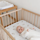 Changing Pad Cover and Crib Sheet Set – Owls in use
