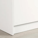 Îlot de cuisine avec porte et tiroirs Myro - Faux Marbre blanc et Blanc