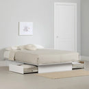 Lit plateforme avec tiroirs king 76" Step One - Blanc solide