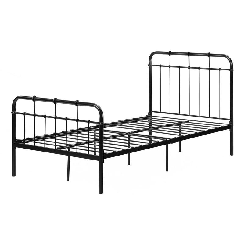 Lit complet en métal simple 39" Vito - Noir solide