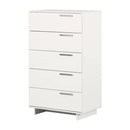 Commode 5 tiroirs Cavalleri - Blanc solide