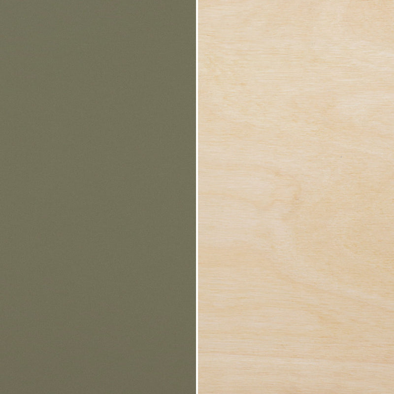 Garde-robe avec étagères de rangement Sweedi-Naturel et Vert olive