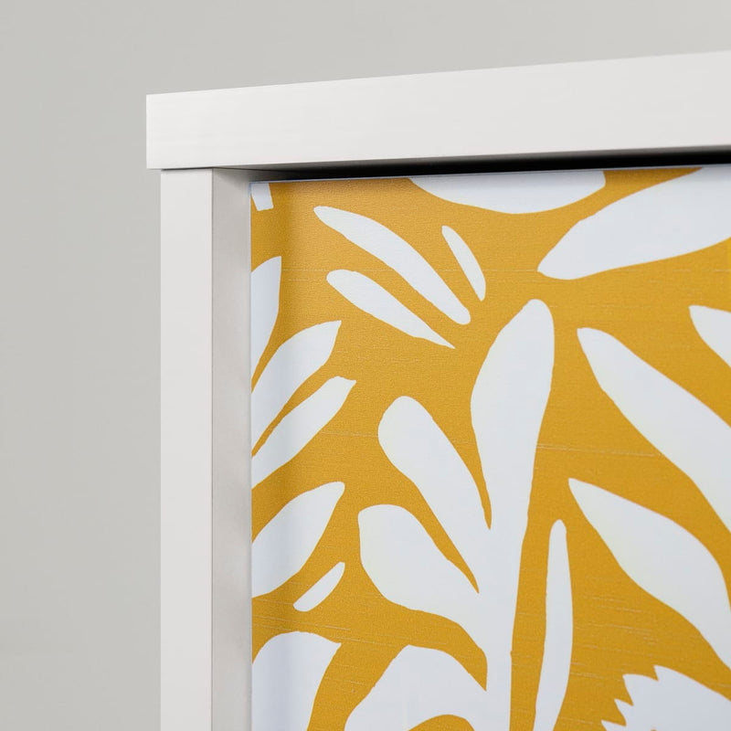 Bureau double 6 tiroirs Bloom - Blanc et jaune