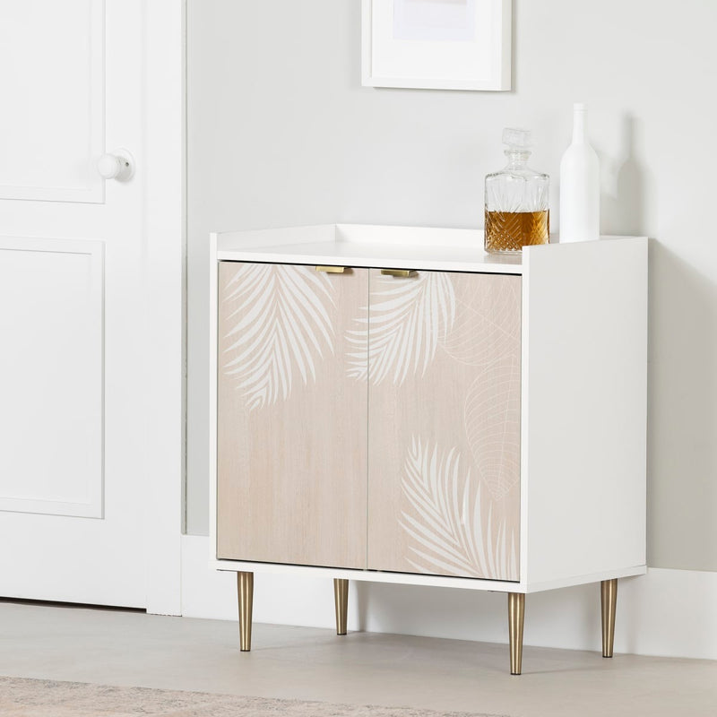 Armoire de rangement avec 2 portes Hype - Blanc et naturel