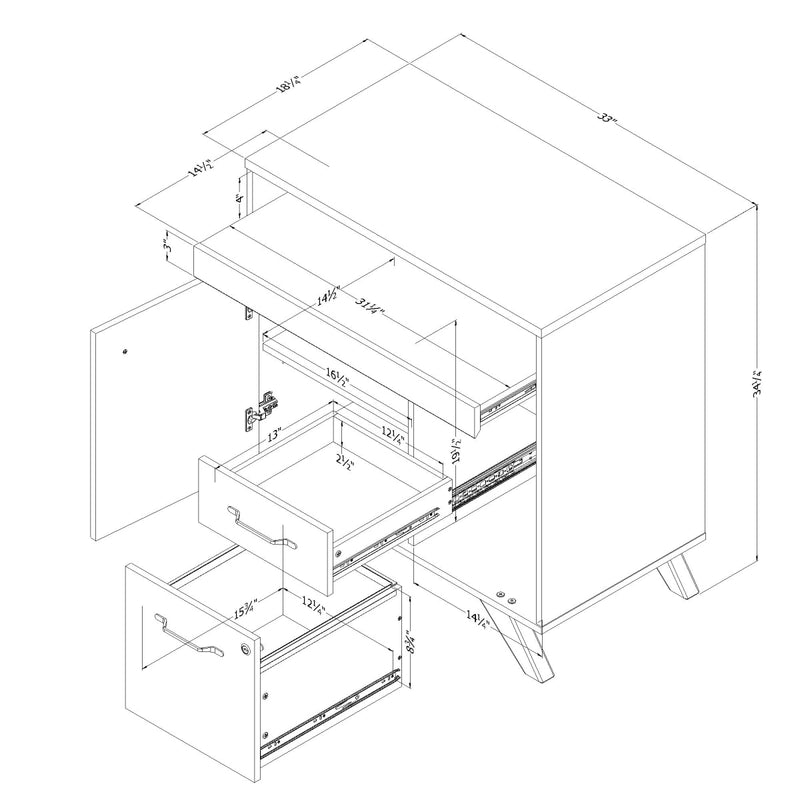 Bureau secrétaire multifonctions Flam - Chêne nordique