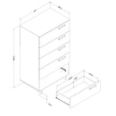 Commode 5 tiroirs Cavalleri - Blanc solide