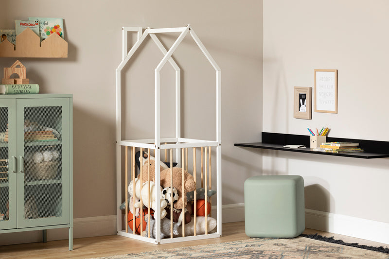 Unité de rangement pour jouets Ohana - Blanc et Naturel