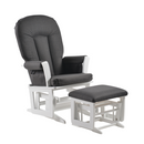 Chaise berçante à billes *Nouveau tissus 76 anti-taches*- Blanc et Gris fonçé