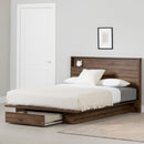 Ensemble lit plateforme et tête de lit double/queen 54"/60" Musano - Noyer naturel