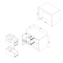 Îlot de cuisine avec porte et tiroirs Myro - Blanc et Érable noix de muscade