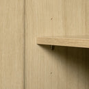 Îlot de cuisine avec porte et tiroirs Myro - Faux Marbre blanc et Chêne blond