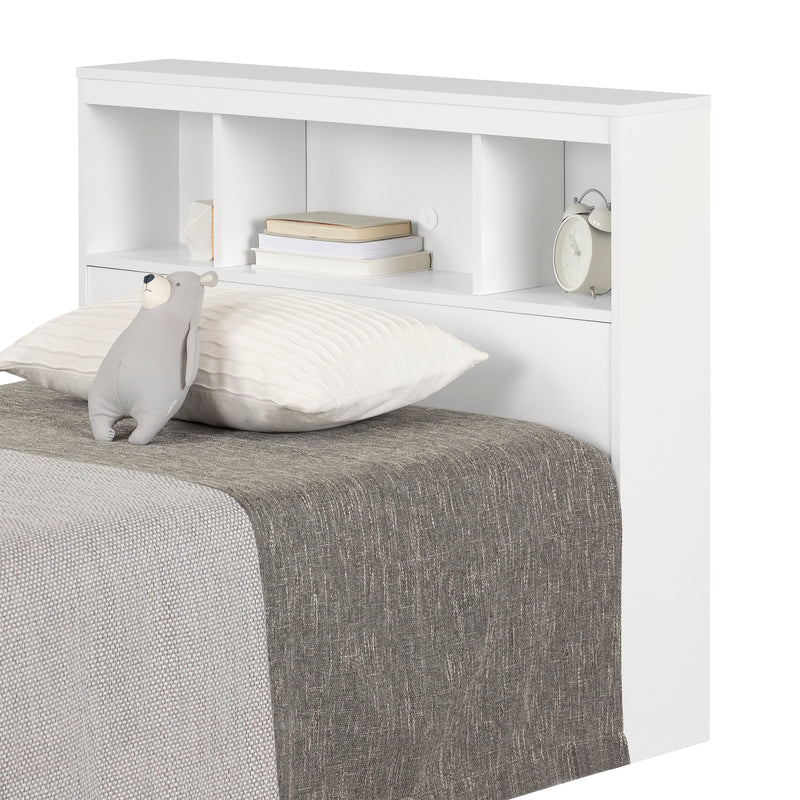 Tête de lit bibliothèque simple 39" Summertime-Blanc solide