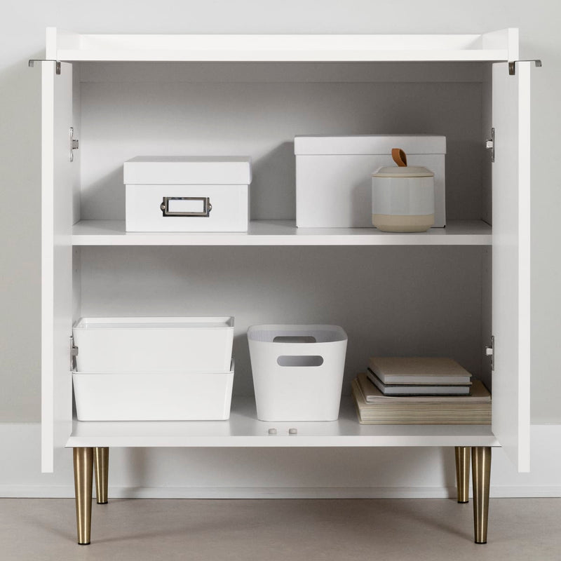 Armoire de rangement avec 2 portes Maliza - Blanc solide