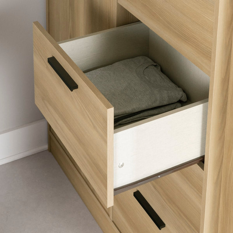 Lit mezzanine avec bureau simple 39" Logik - Frêne naturel