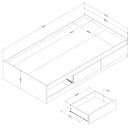 Lit matelot 3 tiroirs simple 39" Holland - Chêne gris