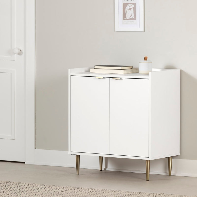 Armoire de rangement avec 2 portes Maliza - Blanc solide