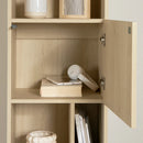 Bibliothèque étroite 5 tablettes Liora - Chêne blanchi