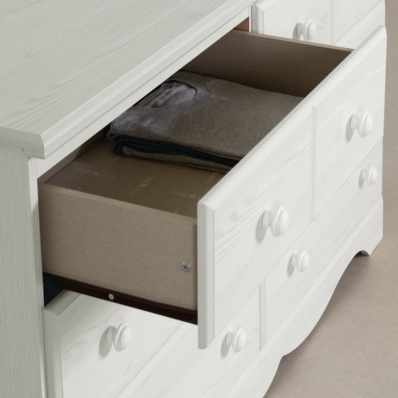 Bureau double 6 tiroirs Summer Breeze -Pin blanc