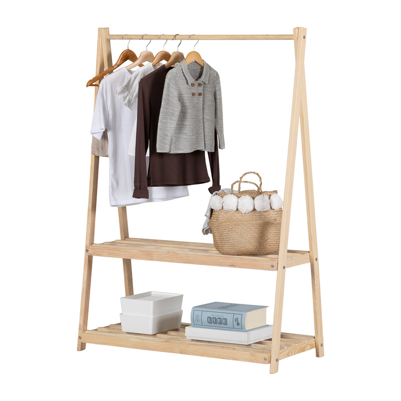 Sweedi-Garde-robe avec étagères de rangement-Naturel