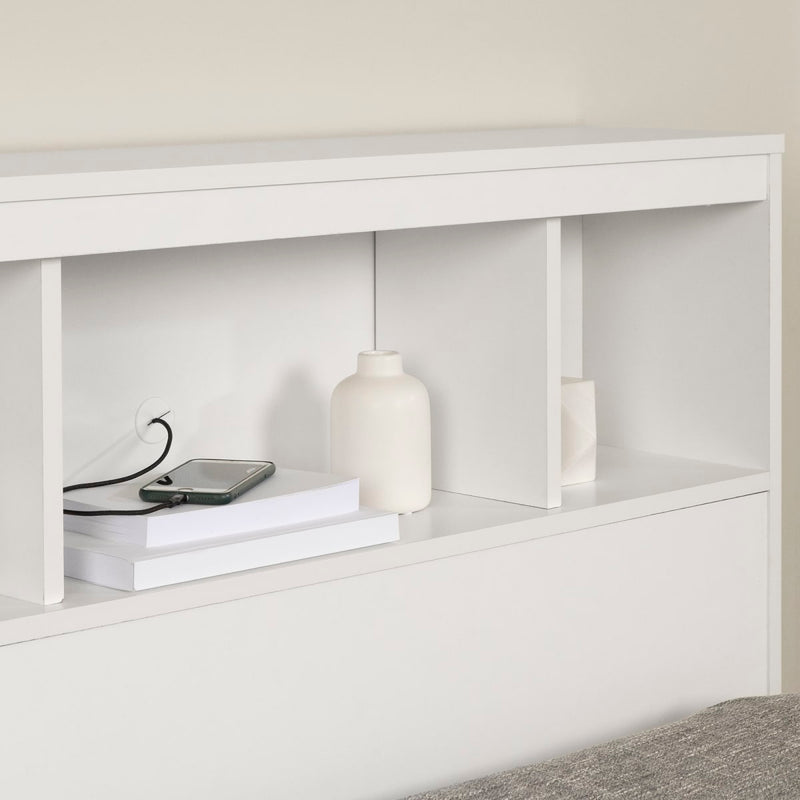 Tête de lit bibliothèque double 54" Fusion - Blanc solide