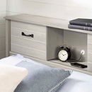 Tête de lit bibliothèque avec portes coulissantes double 54" Ulysses - Chêne hivernal