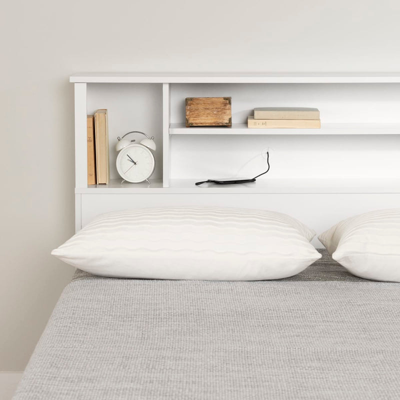 Tête de lit bibliothèque double/queen 54"/60" Fusion - Blanc solide