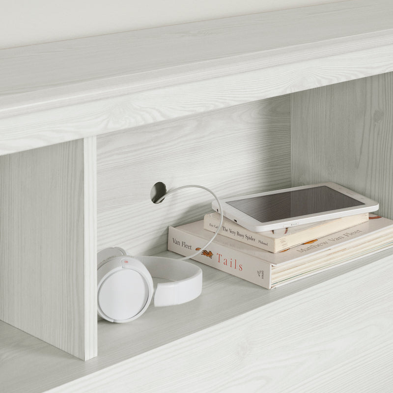 Tête de lit bibliothèque simple 39" Summer Breeze-Pin blanc