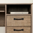 Bureau de travail avec tirette pour clavier Tassio - Chêne vieilli