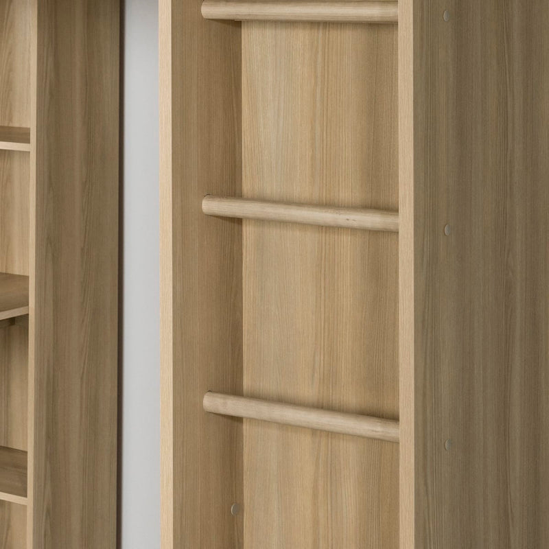 Lit mezzanine avec bureau simple 39" Logik - Frêne naturel