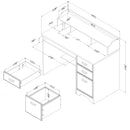 Bureau de travail avec huche Versa - Chêne nordique
