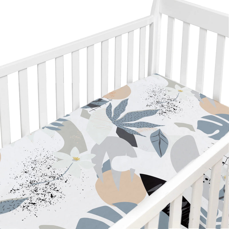 Drap contour pour lit de bébé percale - Palm Breeze