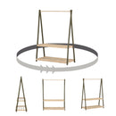 Garde-robe avec étagères de rangement Sweedi-Naturel et Vert olive