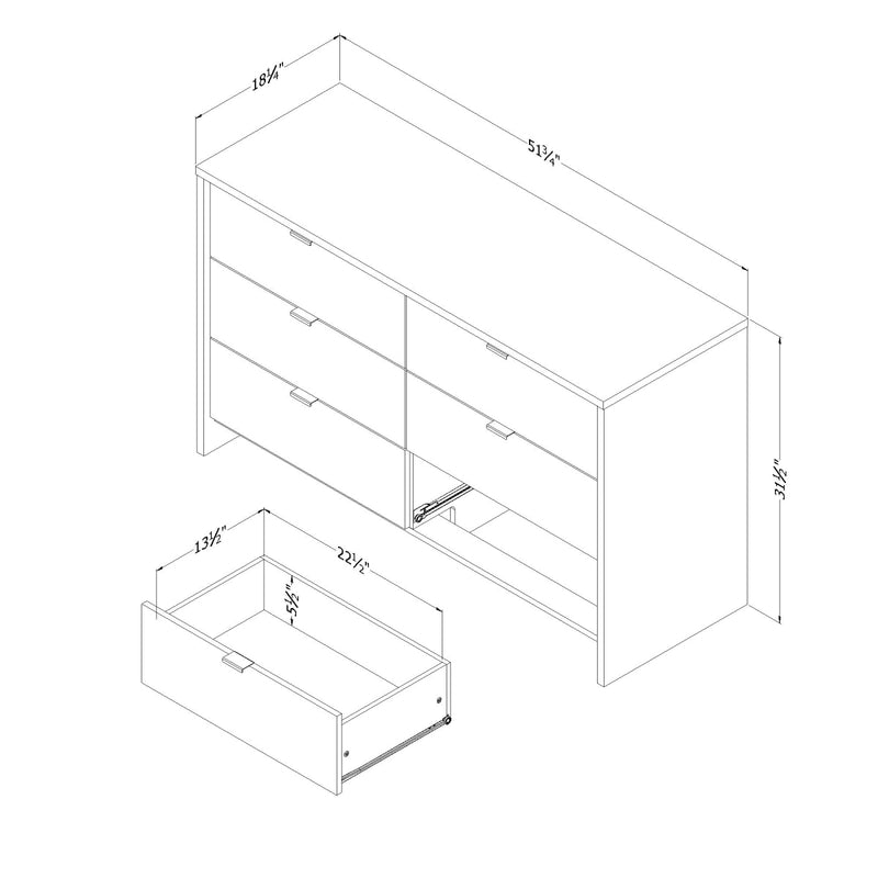 Bureau double Bloom - Blanc et jaune