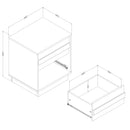 Table de chevet 2 tiroirs Serrano - Chêne blanchi