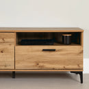 Meuble TV avec portes et tiroir Musano - Chêne nordique