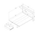 Ensemble lit et tête de lit double/queen 54"/60" Primo  - Chêne noir