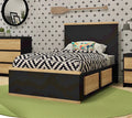 Lit simple 39" Axel - Noir et naturel — MEQ