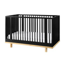 Lit de bébé convertible 4-en-1 Roo Island — Noir et naturel — Little Seeds